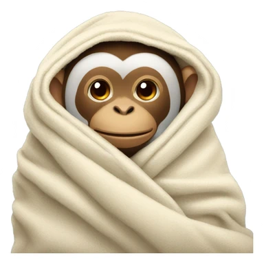 Monkey covered in a cozy blanket  sticker