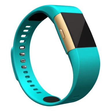 a teal fitbit band lying flat in the style of an ios emoji  sticker