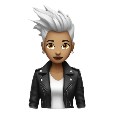 monochrome girl with Mohawk in leather jacket sticker