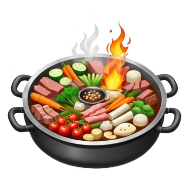 Traditional Chinese hotpot with charcoal fire base sticker