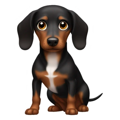gay black and brown weenie dog sticker