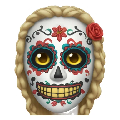 one day of the dead mask sticker
