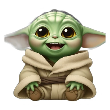 Laughing baby yoda  sticker