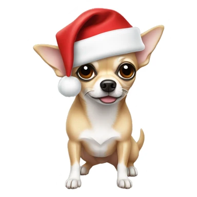 Chihuahua wearing a Santa hat sticker