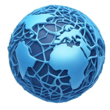 AI neural network, blue globe sticker