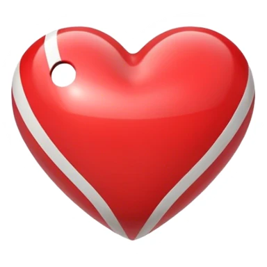 Glossy heart with athletic stripes sticker