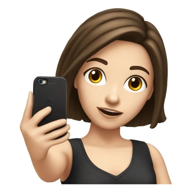 Brunette white Girl taking selfie with her phone sticker