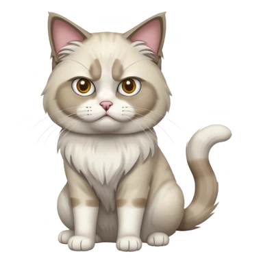 Angry Ragdoll cat sitting full body sticker