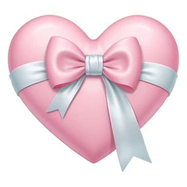 Pastel pink heart with white bow sticker