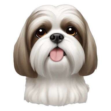 Shih tzu dog white with brown spots sticker