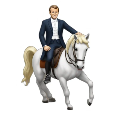 Emmanuel Macron sur un cheval sticker