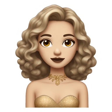 Create the zodiac sign leo as a pale brunette girl with elaborate makeup and dress that matches the zodiac sign  sticker