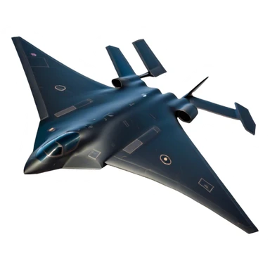 B-2 Spirit bomber - Northrop B-2 (Model Year: 2021) (Iconic colour: Stealth black) - A sleek, stealth bomber with smooth, angular contours and a matte jet-black finish. Emphasize a futuristic, minimalist design with a seamless fuselage, low-profile wings, and an overall intimidating stealth aesthetic. sticker