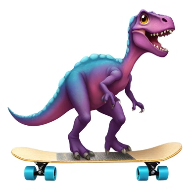 Dinosaur wearing tutu on skateboard  sticker