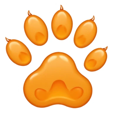 a very light pale pastel yellow-orange pawprint sticker