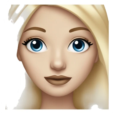 white girl with blue eyes and blonde straight hair wearing lashes and glam makeup sticker