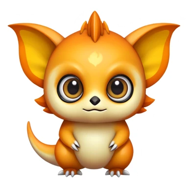 Randomly-colored exotic chibi Fakémon-creature sticker