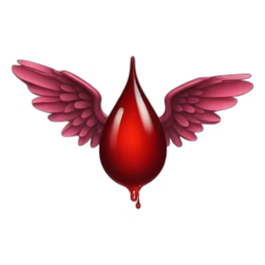 Blood drop with wings sticker