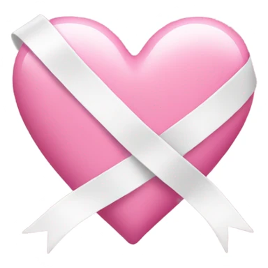 Pink heart with white ribbon  sticker