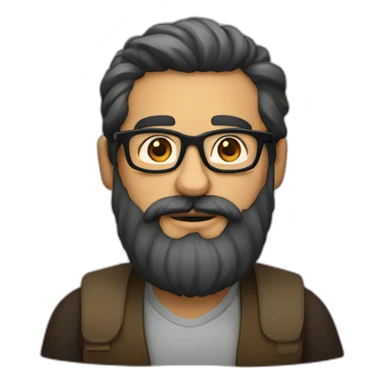 barbu brun à lunettes sticker