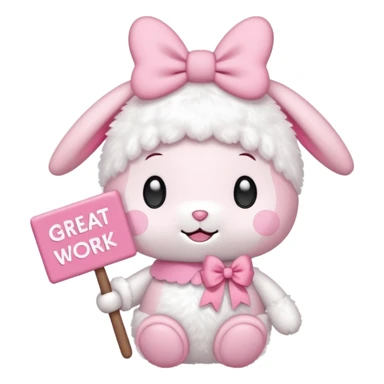 my melody with sign that says great work sticker