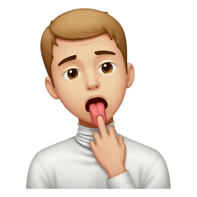 Guy choking his neck sad with tongue out  sticker