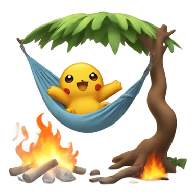 Snorelax the Pokémon is chillin in a hammock while everything is on fire sticker