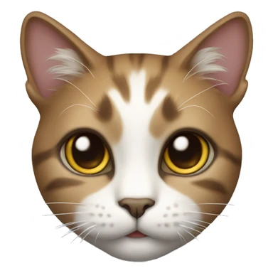 Realistic cat with white face and chest and dark grayish brown fur around eyes sticker