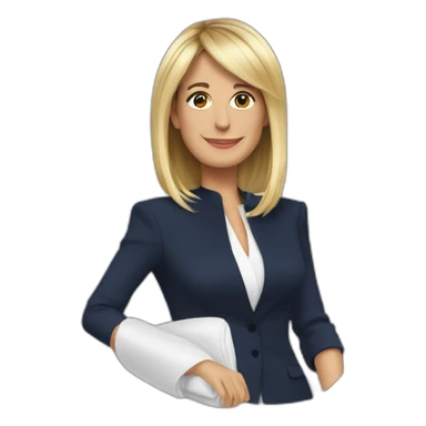 Emmanuelle Macron qui joue au uno sticker