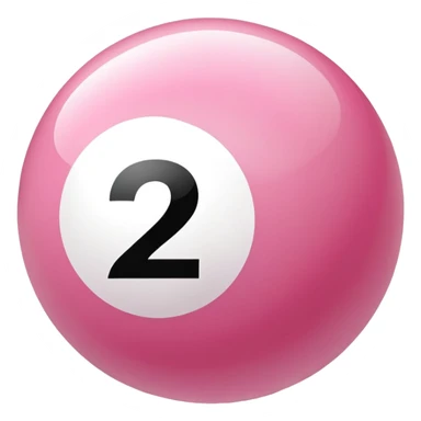 pink billiard ball with the number 23 inside a white circle sticker
