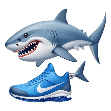 tiburón con piernas y zapatos azules de nike sticker