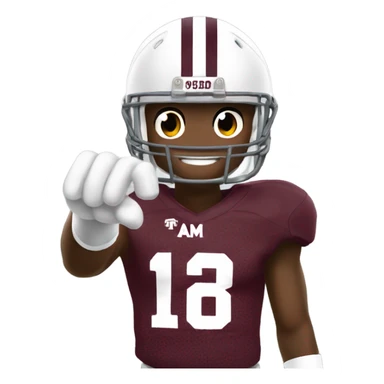 Texas a&m 12th man football player holding up a thumb sticker