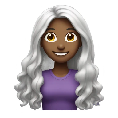 smiling girl with long hair purple sticker