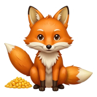 fox pooping corn sticker