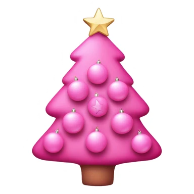 christmas tree with all pink ornaments and a star on top sticker