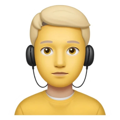 A yellow face exactly like this « 😶 » and wearing airpods max sticker