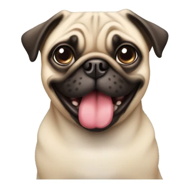 Pug with long tongue  sticker