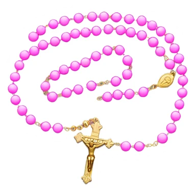 pink rosary sticker