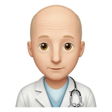 white male doctor a little bald no wrinkles long ears big nose sticker