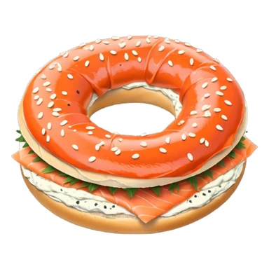 poppy bagel with salmon lox and cream cheese sticker