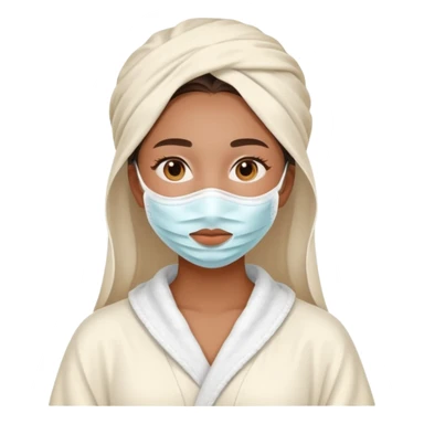 Girl with skin care face mask on and in a robe sticker