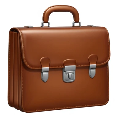 a simple briefcase with a polished, glossy, 3D look sticker