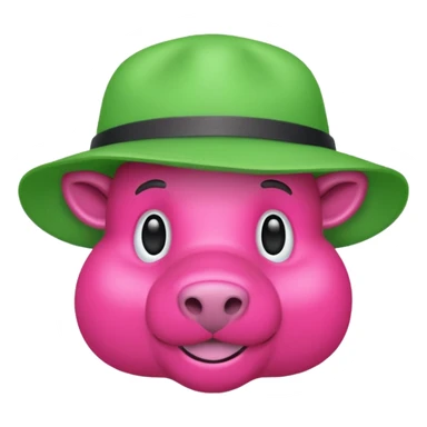 Un maiale verde fluo con un cappello da muratore sticker