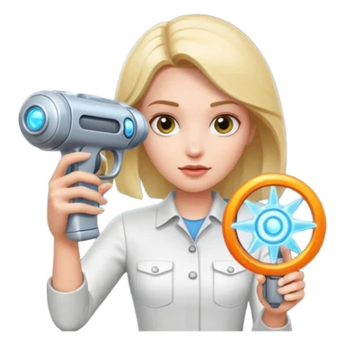 woman with portal gun sticker