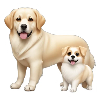 big white labrador and pekingese corgi sticker
