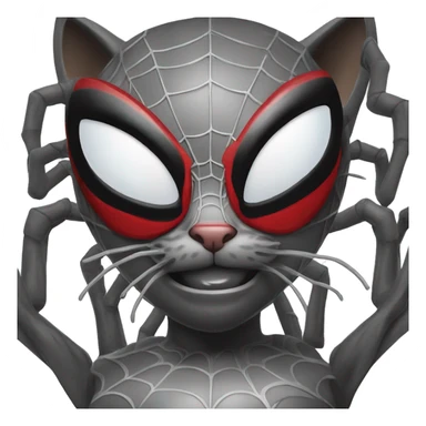 cat spider man black sticker