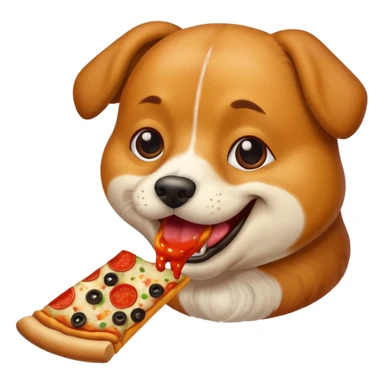 Dog eating pizza sticker