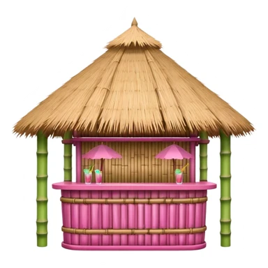 pink detailed tiki bar sticker
