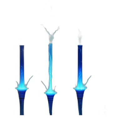 Tesla coil with blue electricity sparks from the prestige sticker
