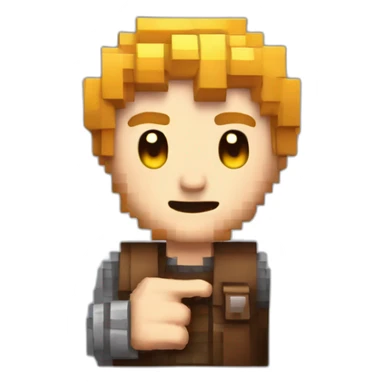 una mano con el pulgar hacia arriba estilo pixel art sticker